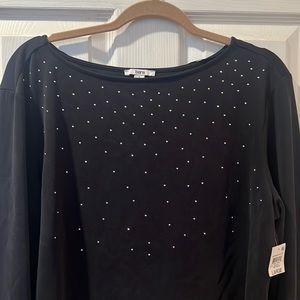 Deep Black Bar lll Long Sleeve Top, Large